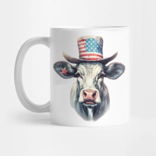 4th of July Cow Portrait Mug